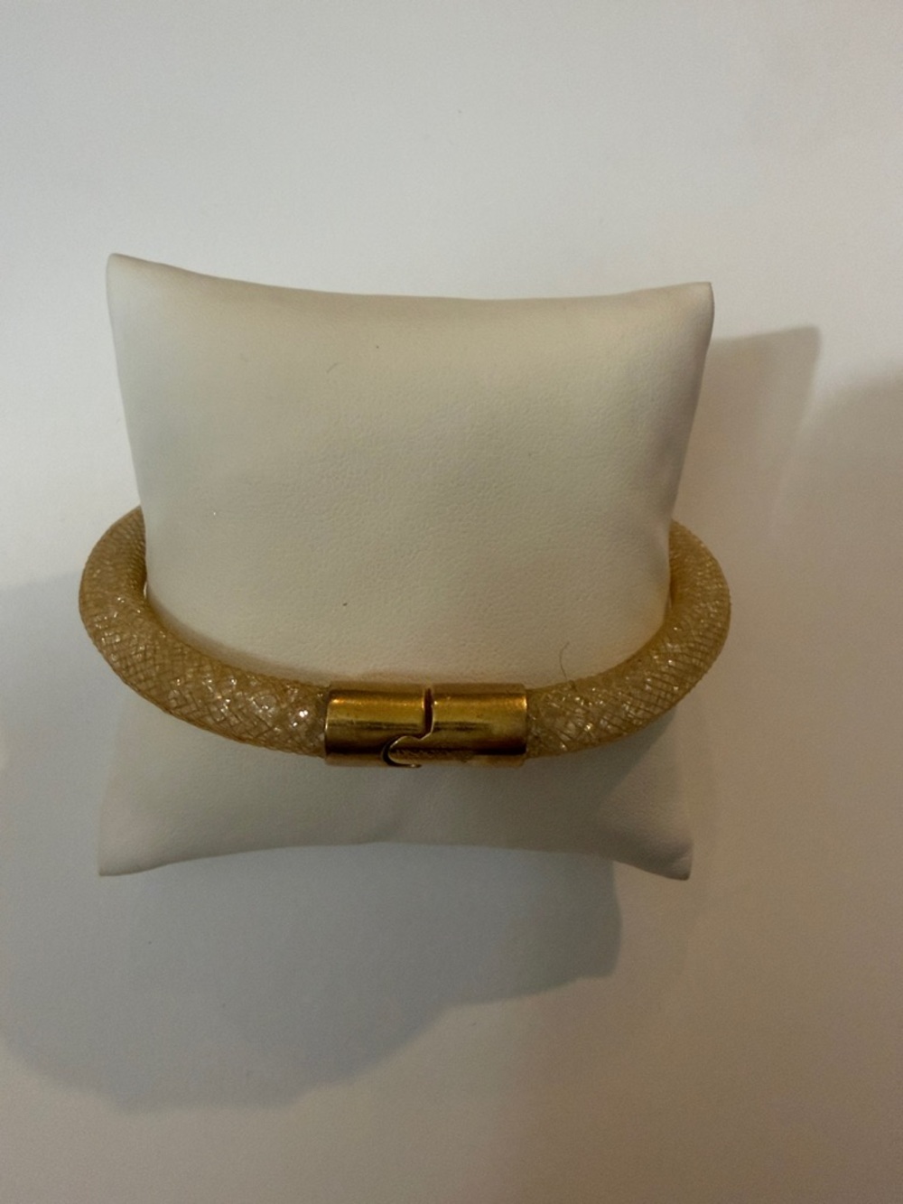 Swarovski Gold Mesh Tube Bracelet with Gold Clasp